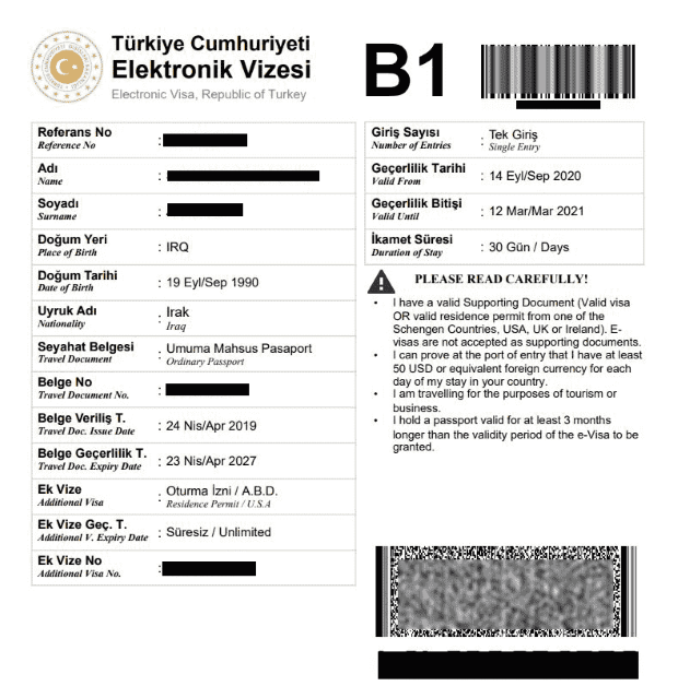 solicitar en línea para Turquía e Visa